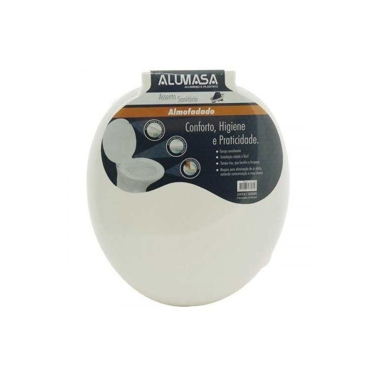 Tampa De Vaso Almofadado Assento Universal Alumasa Branco