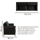 Ver imagem 3 de Sofá Living 2 Lugares Royal 162 cm Pes Madeira Courino Tcs 724 Moll