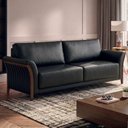 Ver imagem 2 de Sofá Living 2 Lugares Royal 162 cm Pes Madeira Courino Tcs 724 Moll