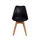 Ver imagem 3 de Kit 2 Cadeiras Polipropileno Leda Preta Base Wood La Mobilia: Design Sala de Jantar