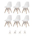 Ver imagem 1 de Kit 6 Cadeiras Eiffel Eames Dsw Branco Base Madeira