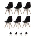 Ver imagem 1 de Kit 6 Cadeiras Eiffel Eames Dsw Preta Base Madeira