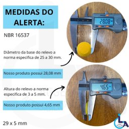 Elemento Tátil Alerta Pvc Adesivado Preto - 4