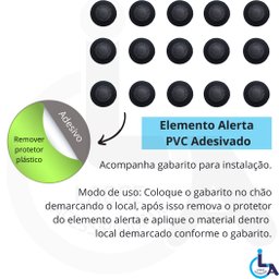 Elemento Tátil Alerta Pvc Adesivado Preto - 3