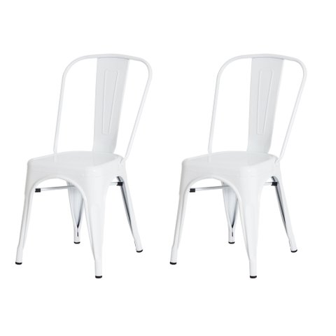 Kit 2 Cadeiras Tolix Iron Design Branca