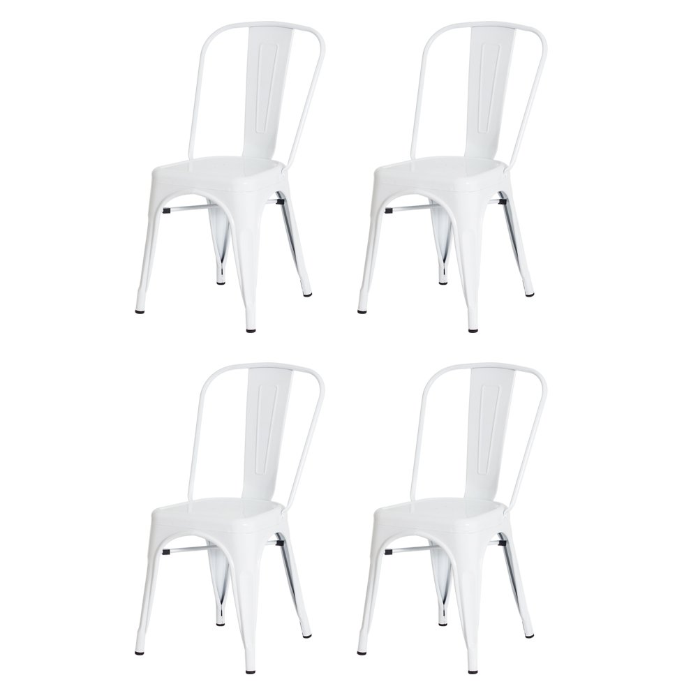 Kit 4 Cadeiras Tolix Iron Design Branca