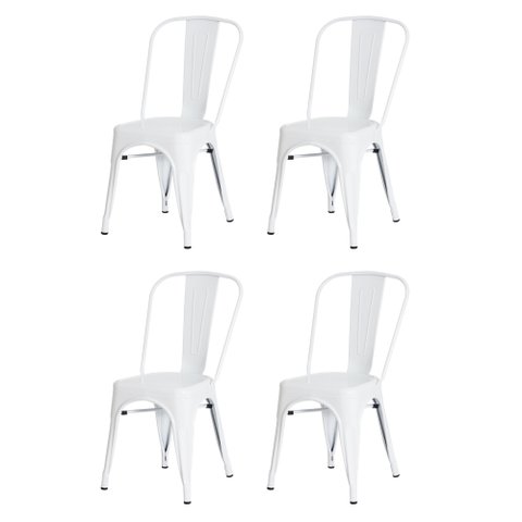 Kit 4 Cadeiras Tolix Iron Design Branca