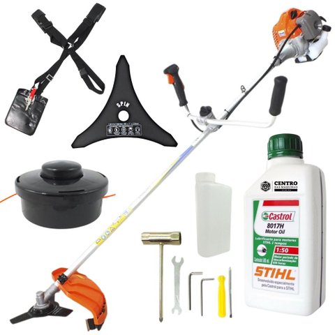 Roçadeira á Gasolina Vulcan VR430P 2T 43cc 1,7hp + Óleo 2 Tempos Stihl 500ml Lubrificante
