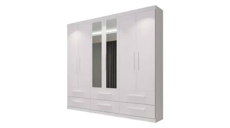 ROUPEIRO HERVAL PH 1691 - COR BRANCO - COM ESPELHO