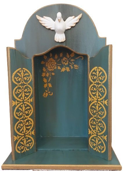 Oratório Capela Para Imagens De Até 22cm - Arte Mineira - Clássico- Modelo Congonhas - Azul