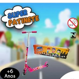 Patinete Infantil 2 Rodas Luzes Dobravel Meninas Scooter Goal Kids Patinete 2 rodas rosa - 2