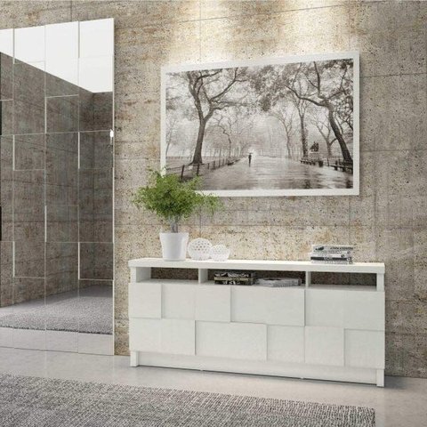 Buffet Balcão Quadriculado 3d 2 Portas 2 Gavetas 178cm