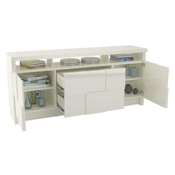 Buffet Balcão Quadriculado 3D 2 Portas 2 Gavetas 178cm - 3