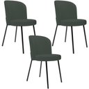 Ver imagem 1 de Kit 3 Cadeiras Sala de Jantar Estofada Gavi L02 Linho Verde Musgo - Lyam Decor
