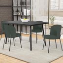 Ver imagem 6 de Kit 3 Cadeiras Sala de Jantar Estofada Gavi L02 Linho Verde Musgo - Lyam Decor