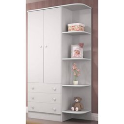 Jogo de Quarto Infantil Doce Sonho - Berço Meu Soninho, Cômoda, Armário / Branco - FdECOR - 4