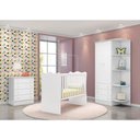 Ver imagem 1 de Jogo de Quarto Infantil Doce Sonho - Berço Meu Soninho, Cômoda, Armário / Branco - FdECOR
