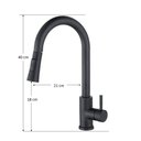 Ver imagem 4 de Torneira Cozinha Monocomando Gourmet Preta:Preto