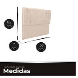 Cabeceira Casal Queen Cama Box Estofada Camille 160 Cm Veludo - 6