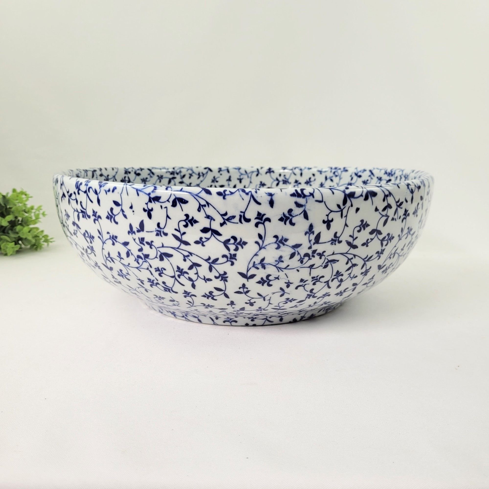 Cuba de Apoio Banheiro Lavabo Decorada Branca Azul 41x16cm - 5