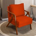 Ver imagem 2 de Poltrona Decorativa para Sala Recepção Consultório Reforçada em Madeira Maciça Shine Suede