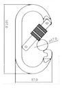 Ver imagem 4 de 02 Mosquetão Oval Aço Trava Rosca 25KN Nbr Ce En U