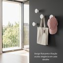 Ver imagem 4 de Cabideiro Branco de Parede 4 Ganchos Organizador Minimalista 5cm