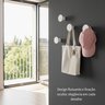 Cabideiro Branco de Parede 4 Ganchos Organizador Minimalista 5cm - 4