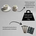 Ver imagem 6 de Cabideiro Branco de Parede 4 Ganchos Organizador Minimalista 5cm