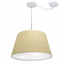 Ver imagem 1 de Lustre Pendente Cone com Desvio Md-4279 Cúpula 21/30x40cm Algodão Crú - Bivolt