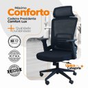 Ver imagem 5 de Kit 3 Cadeiras de Escritório Presidente Ergonômica Oficial Corporativa Lux Apoio Nuca