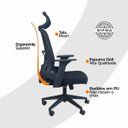 Ver imagem 7 de Kit 3 Cadeiras de Escritório Presidente Ergonômica Oficial Corporativa Lux Apoio Nuca