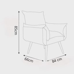 Kit 02 Poltrona Decorativa Opala Suede Cinza Claro - Pandora Decor - 2