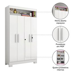 Armário Multiuso Nt 4030 Branco Flex - Notável - 6 Armário Multiuso Nt 4030 Branco Flex - Notável - 6