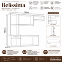 Ver imagem 6 de Cozinha Suspensa Belíssima MDP Armário Aéreo Gaveta Nichos Design Moderno:Freijo/Off White