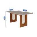 Ver imagem 3 de Mesa de Jantar Retangular 90x180cm Tampo Mdf/vidro Valentina Cimol Cinamomo/off White