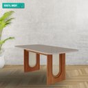 Ver imagem 2 de Mesa de Jantar Retangular 90x180cm Tampo Mdf/vidro Valentina Cimol Cinamomo/off White