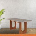 Ver imagem 5 de Mesa de Jantar Retangular 90x180cm Tampo Mdf/vidro Valentina Cimol Cinamomo/off White