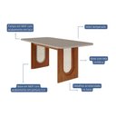 Ver imagem 4 de Mesa de Jantar Retangular 90x180cm Tampo Mdf/vidro Valentina Cimol Cinamomo/off White