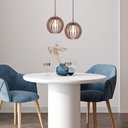 Ver imagem 2 de Luminária Pendente Andrômeda D22 Cm Wood Filetes Cobre