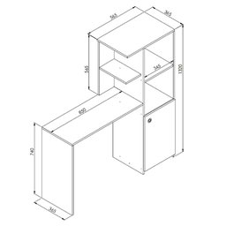 Escrivaninha com Estação de Trabalho Capri 123cm 01 porta ES130 Art in Móveis - Preto - 2