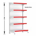 Ver imagem 4 de Gondola Centro 170 Fit Ate 6 Metros 2 Ponta Branco 70b Pe Vermelho