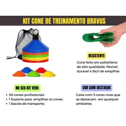 Kit Cone Treinamento Agilidade Chapéu Chinês 50un Sacolinha - 4