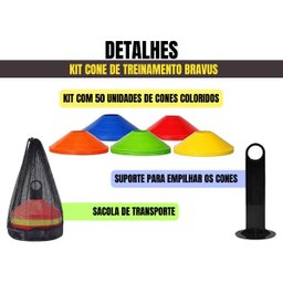 Kit Cone Treinamento Agilidade Chapéu Chinês 50un Sacolinha - 5
