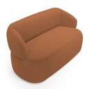 Ver mais imagens de Kit 02 Poltronas Giratória e 01 Sofá Orgânico Glee 03 Lugares 170cm Bouclê Terracota - Desk Design