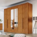 Ver imagem 4 de Guarda Roupa Casal New Messina 6 Portas 6 Gavetas com Espelho Cinamomo - Novo Horizonte