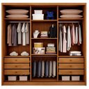 Ver imagem 3 de Guarda Roupa Casal New Messina 6 Portas 6 Gavetas com Espelho Cinamomo - Novo Horizonte