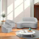 Ver imagem 2 de Kit Divã Recamier Orgânico Marrocos 160cm Lado Esquerdo e 2 Poltronas Amore Linho