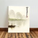 Ver imagem 6 de Kit3 Quadro Decorativo Paisagem Japonesa Japão Mar Barco Pôr do Sol Sala Qualidade Premium 40x28cm