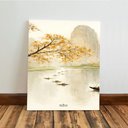 Ver imagem 5 de Kit3 Quadro Decorativo Paisagem Japonesa Japão Mar Barco Pôr do Sol Sala Qualidade Premium 40x28cm